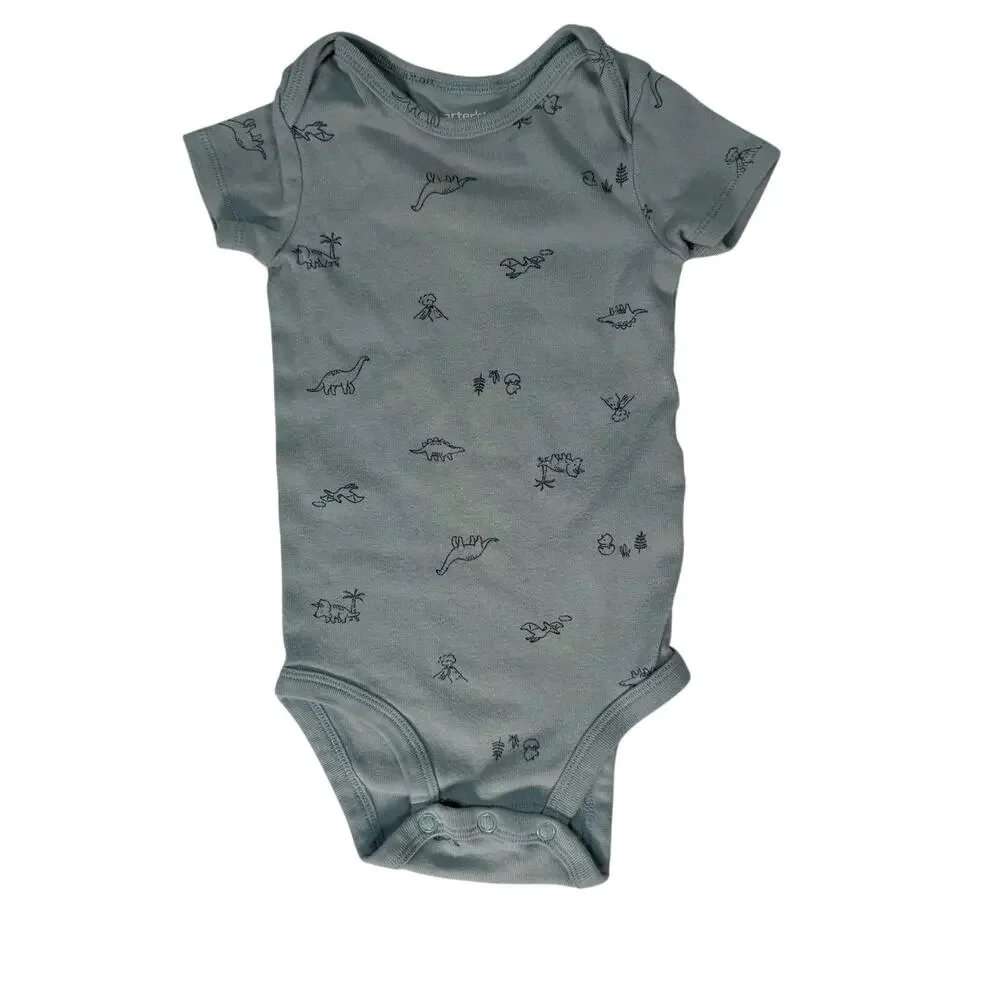 Carter’s Baby 12 Month Dinosaur Bodysuit & Pants Set Blue Tan - Picture 2 of 8